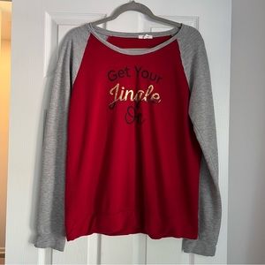 Maurices cozy sweatshirt style pajama top, large
